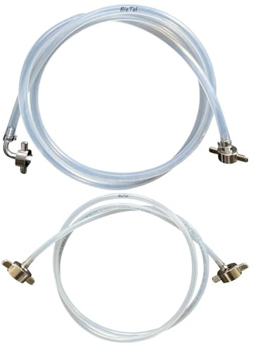 BieTal® Tubo per refrigeratore di birra, tubo da 150 cm, con connettori in acciaio inox e set di tubi CO2
