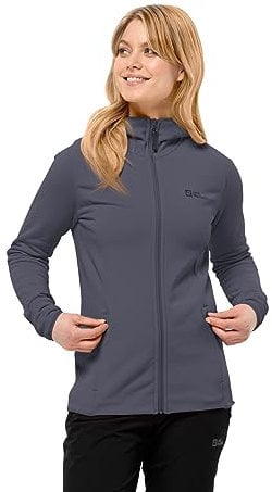 Jack Wolfskin Damen BAISELBERG Hooded FZ W Fleece-Jacke, Dolphin, XS