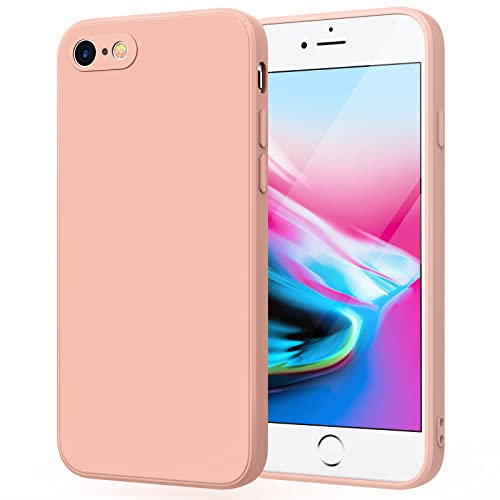 Wanme Hülle für iPhone SE 3/2 (Modello 2022/2020), iPhone 8/7 Hülle, Ultradünne Weiche Flüssigsilikon Hülle, Vollständige Schutzhülle Handyhülle für iPhone 8/7/SE (Rosa)