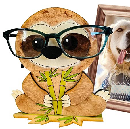 LearnLyrics Brillenhalter-Ständer Tier, lustiger Brillenhalter – kreativer Brillenhalter, Holzpuzzle-Tier-Brillenständer für Zuhause, Schreibtisch, Dekoration, Geschenk