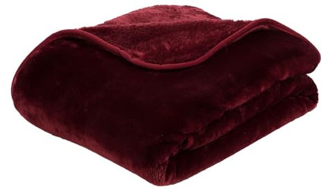 liebling Kuscheldecke Cashmere Feeling 180 x 220 cm, Bordeaux, Premium Sofa Decke, Dicke warme Wohndecke, 500 gr. / m²