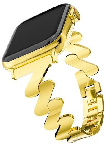 Starlight Quicksand - Correa de metal para Apple Watch, color dorado