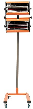 TONFEION 2x1000W Infrarot Lacktrockner Trockner Strahler Aushärtungslampe Infrarotstrahler Heizstrahler mit Ständer, 2 Auto Karosserie Reparatur Lacktrockner Infrarot Trockenlampe Zeitschaltuhr
