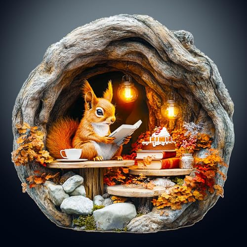 KaayeeWood Holzpuzzle Erwachsene,200 Teile 3D Vision Effekt Erdhörnchen Holz Puzzle,Einzigartige Wooden Puzzle Mit Box Aus Holz Geburtstagsgeschenk für Erwachsene und Kinder