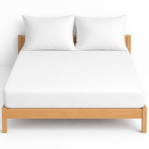 NIYS Luxury Bedding Finest 100% Egyptian Cotton 10/25CM Fitted Sheets in 15 Colours (White, Super King + pillow case pair)