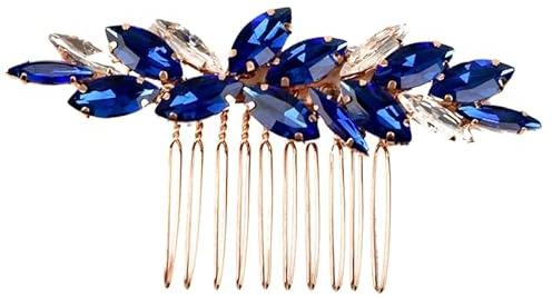 Happyyami Peineta de novia con diamantes de imitación, accesorio elegante para el cabello para damas de honor y ocasiones festivas, 9 x 5 x 1 cm
