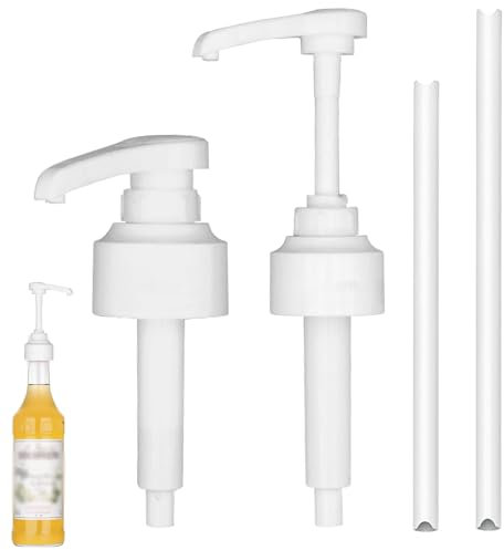 2 Pièces Pompe Sirop pour Monin Distributeur Sirop Pompe avec Tuyaux Réutilisables Pompe Doseuse 10ml pour Monin Bouteilles de Sirop 1L et 700ML