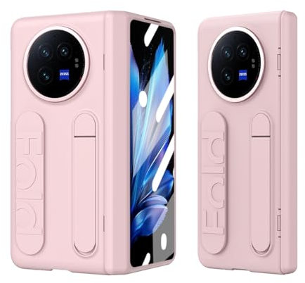 Coque à rabat pour smartphone compatible avec Vivo X Fold 3 avec support, protection d'écran intégrée, coque de protection intégrale antichoc compatible avec Vivo X Fold 3 (rose)