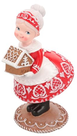 Alipis Weihnachtliche Figur Mrs Claus aus Hochwertigem Resin Dekorative Weihnachtsdeko für Tisch und Regal Langlebig und Charmant für Sammler und Festliche