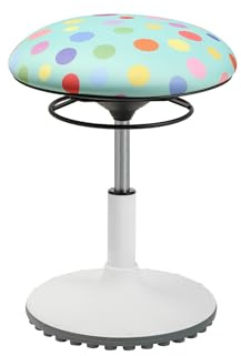 TOPSTAR Living Chair Move Kids höhenverstellbarer Kinderhocker mit drehbarem Sitz, Sitzhöhe von 39-47 cm, Motiv Dots Mint