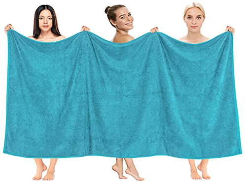 Cotton Paradise, Übergroßes Badelaken 40 x 80, weich, saugfähig, dick, schnell trocknend, 650 g/m², 100% Baumwolle, Jumbo-Badetuch, Luxus-Hotel-Spa-Qualität, türkische Handtücher, Aqua Blue
