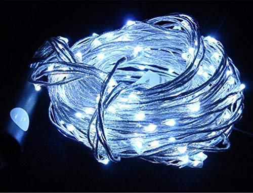 PANAX 160 Micro-LED Lichterbündel auf biegsamen Draht - 16 Stränge(100-150cm) mit Deko Silberfaden - Weihnachtsdekoration Weiß