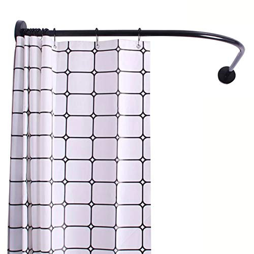 HJHY@ Angolare Bastone Tenda Doccia semicircolare, Asta Tenda Doccia Vasca Regolabile da Bagno, Bastone telescopico per Tende Doccia a Forma di L, Antiruggine, in Acciaio Inox 27.6 to 37.4in