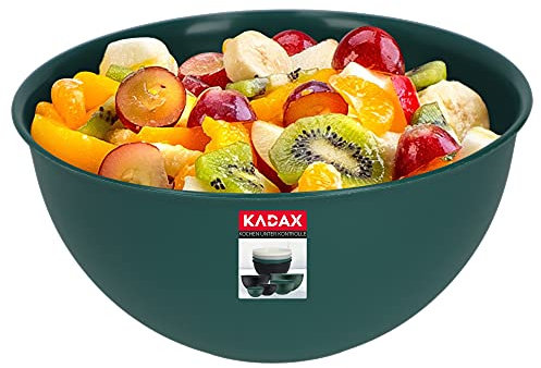 KADAX Cuenco de plástico, ensaladera, cuenco apilable, cuenco de plástico, cuenco de cocina, cuenco redondo para servir para cocina, ensalada, masa, apto para lavavajillas (3L, verde)