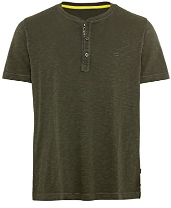 camel active Herren Henley T-Shirt mit Knopfleiste