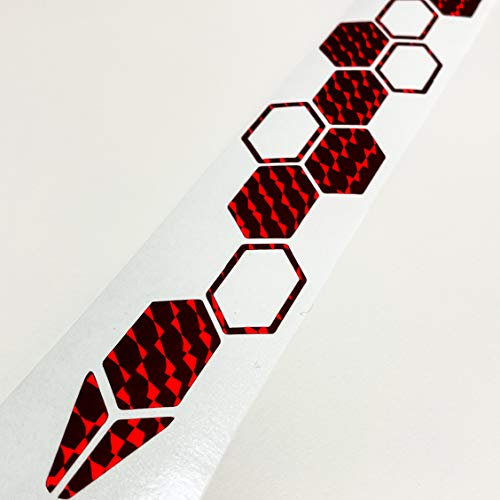 Aufkleber Waben Rauten Honeycomb Hexagon Aufkleber Oilslick Autoaufkleber Hologramm Tuningsticker Regenbogenfarben Sticker Tuning Mosaik Rot Spiel Sport