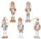 VALICLUD Wooden Christmas Nutcracker Figures Ornaments Xmas Holiday Tree Decorations (White Gold)