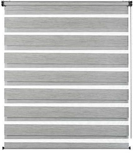 Gardinia Doppelrollo de Luxe grau-Melange 110 x 180