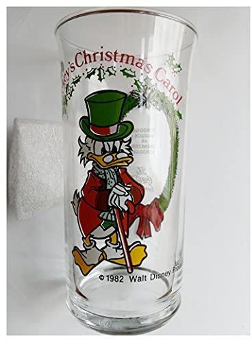 Vintage 1882, Scrooge McDuck, Mickeys Christmas Caroll Glas Tumbler.