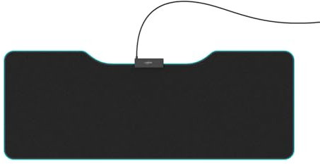 uRage Gaming-Mauspad “Lethality 450 Illuminated”, XXL-Gaming-Mousepad mit LED-Beleuchtung, symmetrisch für Links- und Rechtshänder, integrierter USB-Hub, 9 LED-Effekte, 900 x 340 mm