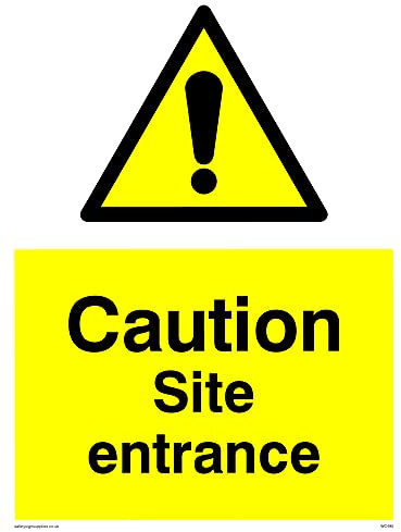 Lot de 5 panneaux de signalisation pour entrée de chantier, 150 x 200 mm, A5P