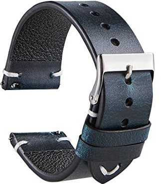 Tyogeephy Cuir Montre Bande - Cuir huilé One-Piece Bracelet pour hommes et femmes - Choix de couleur et largeur - 18mm, 20mm, 22mm