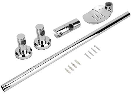 Barre de levage de douche, support de pommeau de douche, curseur de douche, support de barre coulissante de douche de type ascenseur en acier inoxydable avec porte-savon à ventouse installer