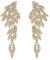 Clearine Statement Ohrringe Art Deco Blatt Cluster baumeln Kronleuchter lange Tropfen Ohrstecker für Damen Klar Gold-Ton