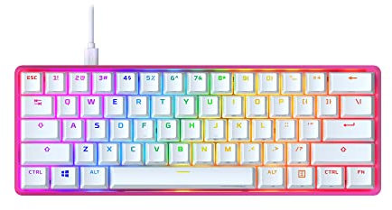 HyperX Alloy Origins 60 - Mechanical Gaming Keyboard - Ultra Compact 60% Form Factor - Linear Red Switch - Double Shot PBT Keycaps - RGB LED Backlit - NGENUITY Software Compatible - Pink