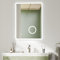 S'AFIELINA Bathroom Mirror with LED Lights 50 x 70 cm, Illuminated Backlit Wall Mounted Bathroom Mirrors with Shaver Socket and Demister Pad, 3X Magnifier, Vertical