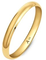 Amberta Allure Unisex Hochzeits Ring aus 9K Gold