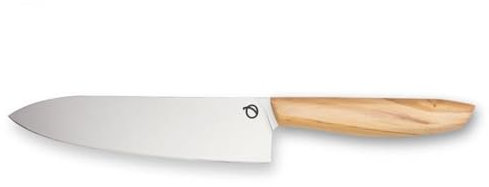 Olav Küchenmesser, Kochmesser, Santoku Messer, scharfes Profi Chefmesser, 20 cm, Silber, Holzgriff, Geschmiedet, Rostfrei, ELMAX Stahl, Handgeschliffen in Solingen