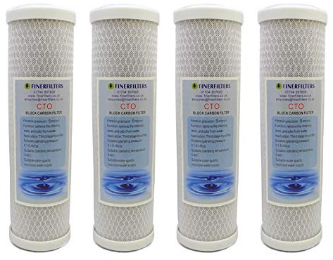 Finerfilters 10 Carbon Block Water Filter 5 Micron (4 Pack)
