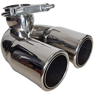 CARTUNER Auspuffblende Roadster Typ 452 60kw / 82PS BJ 2003-2005 Edelstahl hochglänzend Doppelendrohr Endrohrblende Auspuff Blende Endrohr Sportauspuff 2x60mm