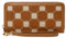 Fossil Logan Damen-Clutch, Leder, RFID-blockierend, Reißverschluss, mit Handgelenkriemen, Sattel / Natur