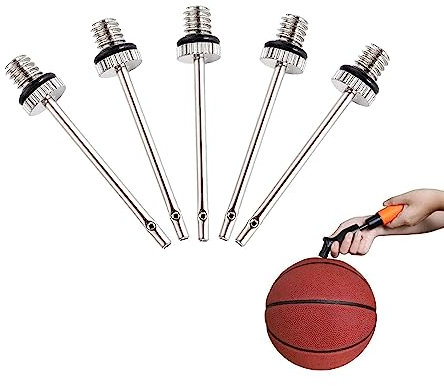 SHUBEIEUMI Ballpumpe Nadeln, 5 Stück Ballpumpen Aufblasnadel aus Edelstahl, Passt für jeden Sportball Volleyball Basketball Fußball Gymnastik Soccer Ball, Aufblasgerät Luftpump