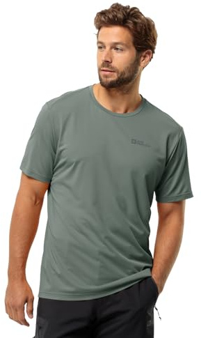 Jack Wolfskin Herren DELGAMI S/S M T-Shirt, Hedge Green, S