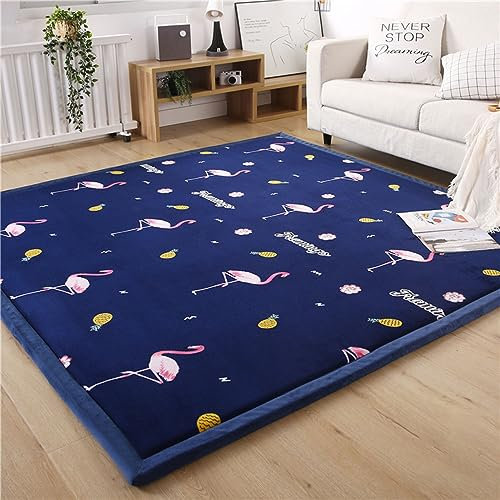 Dmkjdzsw Tappeto Morbido Bambini, Tappetino Gioco per Bambini, Tappeto Salotto Tatami, Tappeto Morbido Antiscivolo Moderno-Flamingo 2-120 * 180cm