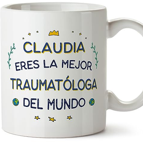 MUGFFINS Tazas Personalizadas para TRAUMATÓLOGA mujer - En Español - Mejor del Mundo - 11 oz / 330 ml - Regalo Personalizable original y divertido