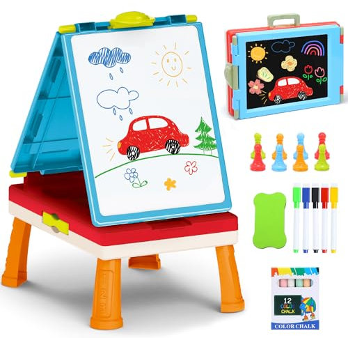 Chevalet Double Face pour Enfants et Tout-Petits - Tableau Blanc avec Accessoires