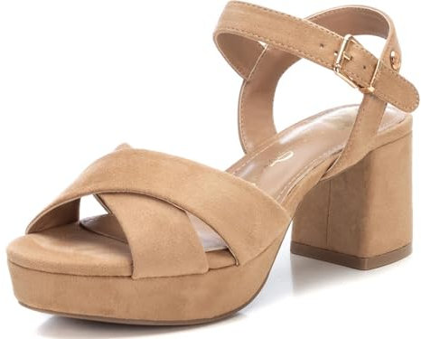XTI 142359, Sandalias con cuña Mujer, Beige, 40 EU