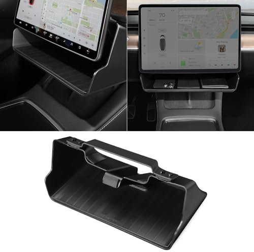 BASENOR New Version Tesla Model Y/3 Center Console Organizer Storage Tray Under Screen Organizer Box Tesla Interior Accessories for Model 3 Model Y 2017-2025 (Fit 2024 2025 Model 3)