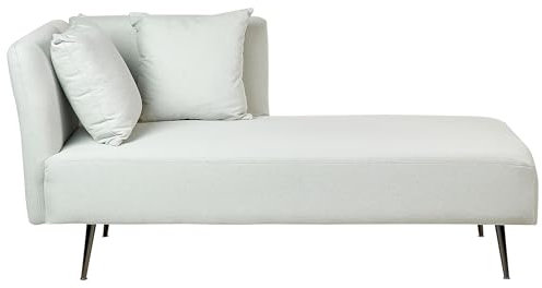 Beliani Chaiselongue Stoff Mint grün linksseitig mit Kissen Lehne Metallgestell Riom