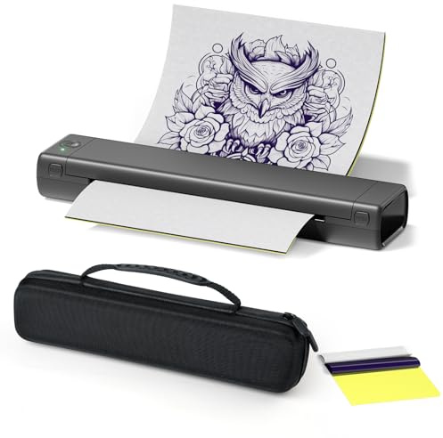 Itari M08F Tattoo Drucker - Thermodrucker Stencil Maschine Set Mit IPad, Phone & PC Konnektivität - Aufbewahrungsbox & 10 Transfer Papiere Für Künstler Anfänger, Grau