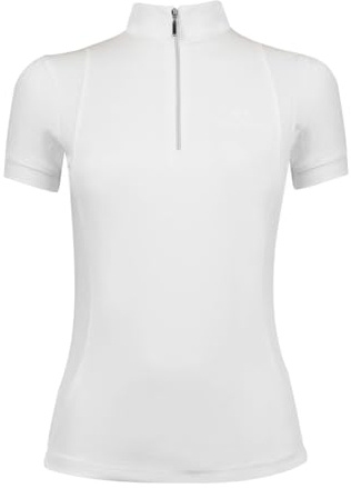 e EQUITYUM T-Shirt Concorso Donna Cassandra, vestibilità Aderente, Leggera e Confortevole, Ideale per l’Equitazione (XS, Bianco)
