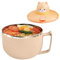 Tuzsocr Ramen Bol avec couvercle - Grand bol à nouilles instantanées - 1200 ml - En acier inoxydable 304 - pour pâtes, bento, déjeuner (Chat)