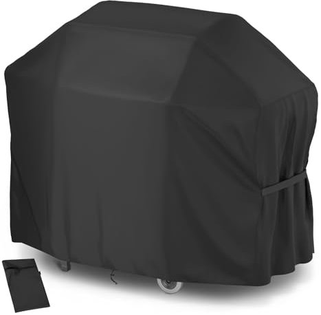 Velway Funda para Barbacoa Impermeable 132x68x109cm - Cubierta BBQ de Parrilla 210D Oxford Protector Resistente al Desgarro - Anti-Viento/Anti-Polvo/Anti-Humedad/Anti UV - Negro