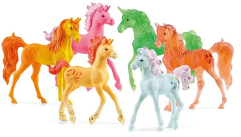 SCHLEICH bayala Einhorn Spielzeug, 6 Stück Sammelset Einhorn Figuren Einhorn Geschenke für Mädchen ab 5 Jahren