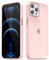 oakxco for iPhone 12 Pro Max Case Clear Hard Shell, Slim Thin Matte Transparent Plastic Cover & Protective Soft Silicone Rubber TPU Bumper, Girly Cute Phone Case for Women Girls, Light Pink