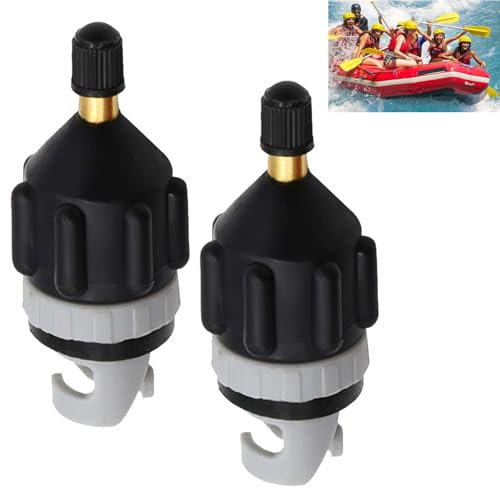 KOAHDE Inflatable Sup Pump Adaptor,Paddle Board Pump Adaptor,Air Valve Connector for Stand Up Paddle Board,Inflatable Boat Sup Air Pump Converter,Universal Air Valve Adaptor,Black,2PC